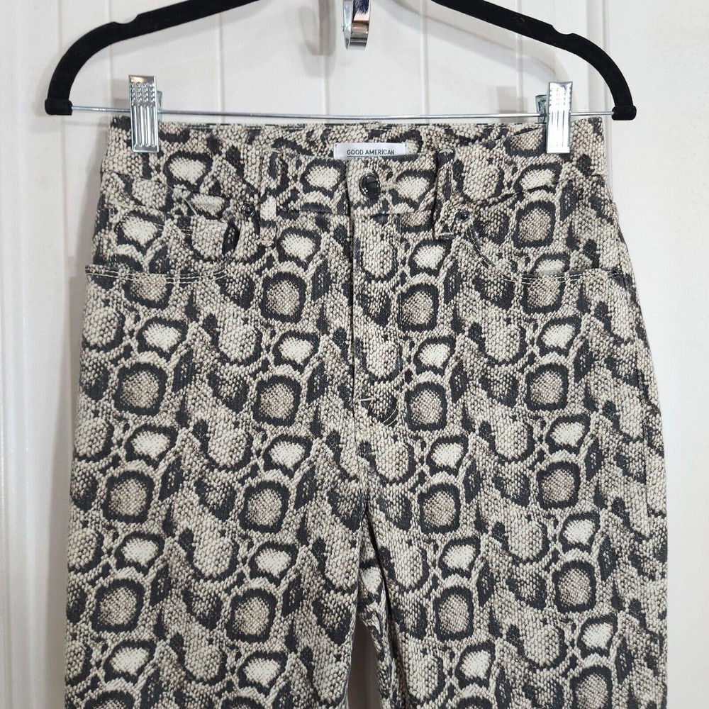 Good American Womens Jeans Good Legs Snake Print High Rise Skinny Pants Size 6 - Picture 4 of 10